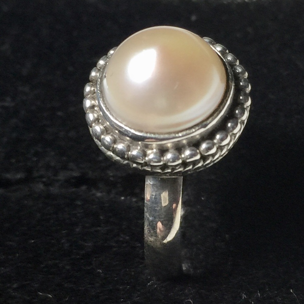 Pearl & 925 Silver Ring